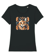 PISICA Arta Geometrica - Cubism Tricou mânecă scurtă guler larg fitted Damă Expresser