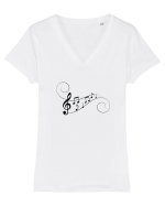 Music waves Tricou mânecă scurtă guler V Damă Evoker