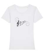 Music waves Tricou mânecă scurtă guler larg fitted Damă Expresser