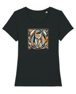 PISICA Arta Geometrica - Cubism 2 Tricou mânecă scurtă guler larg fitted Damă Expresser