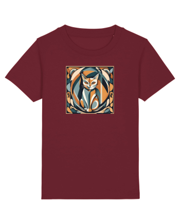 PISICA Arta Geometrica - Cubism 2 Burgundy