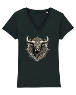 TAUR - SIMBOL PUTERE  arta ornamentala 2 Tricou mânecă scurtă guler V Damă Evoker