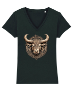 TAUR - SIMBOL PUTERE  arta ornamentala 3 Tricou mânecă scurtă guler V Damă Evoker