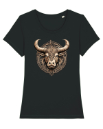 TAUR - SIMBOL PUTERE  arta ornamentala 3 Tricou mânecă scurtă guler larg fitted Damă Expresser