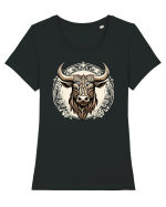 TAUR - SIMBOL PUTERE  arta ornamentala 4 Tricou mânecă scurtă guler larg fitted Damă Expresser
