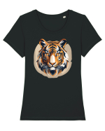 TIGRU - SIMBOL PUTERE  3 Tricou mânecă scurtă guler larg fitted Damă Expresser
