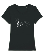 Music waves Tricou mânecă scurtă guler larg fitted Damă Expresser