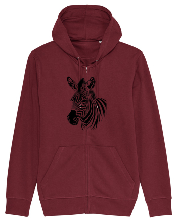 ZEBRA monocrom - alb / negru Burgundy