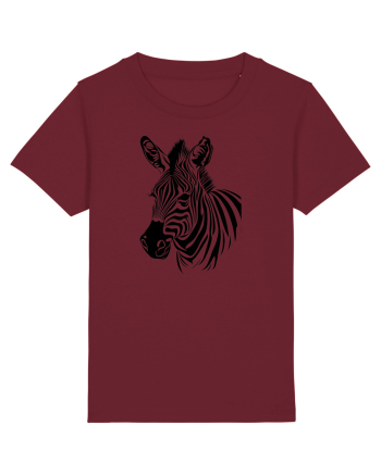 ZEBRA monocrom - alb / negru Burgundy