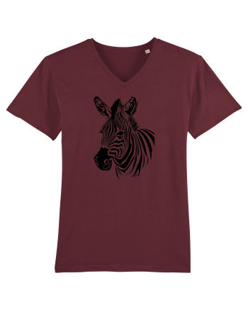 ZEBRA monocrom - alb / negru Burgundy