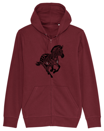 ZEBRA alergand  - monocrom - alb / negru Burgundy