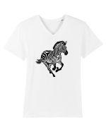ZEBRA alergand  - monocrom - alb / negru Tricou mânecă scurtă guler V Bărbat Presenter