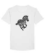ZEBRA alergand  - monocrom - alb / negru Tricou mânecă scurtă guler larg Bărbat Skater