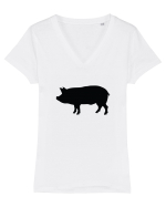 Porc Tricou mânecă scurtă guler V Damă Evoker