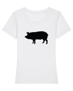 Porc Tricou mânecă scurtă guler larg fitted Damă Expresser