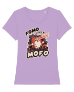 Fomo like a Mofo - Fluffy laser cat Tricou mânecă scurtă guler larg fitted Damă Expresser