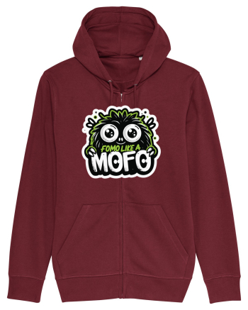 Fomo like a Mofo - Fluffy lgreen monster Burgundy