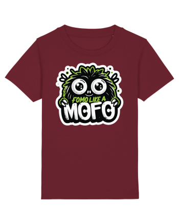 Fomo like a Mofo - Fluffy lgreen monster Burgundy