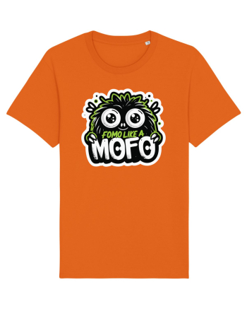 Fomo like a Mofo - Fluffy lgreen monster Bright Orange