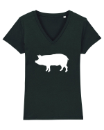 Porc Tricou mânecă scurtă guler V Damă Evoker