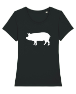 Porc Tricou mânecă scurtă guler larg fitted Damă Expresser