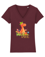 Dinorific  Tricou mânecă scurtă guler V Damă Evoker