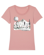 Savage Tricou mânecă scurtă guler larg fitted Damă Expresser