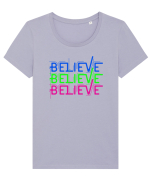 Belive  Tricou mânecă scurtă guler larg fitted Damă Expresser