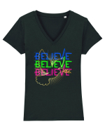 Belive  Tricou mânecă scurtă guler V Damă Evoker