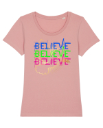Belive  Tricou mânecă scurtă guler larg fitted Damă Expresser