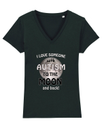 Autism Moon Tricou mânecă scurtă guler V Damă Evoker