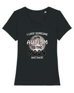 Autism Moon Tricou mânecă scurtă guler larg fitted Damă Expresser