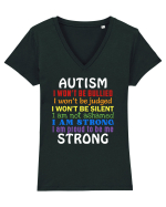Autism Strong Tricou mânecă scurtă guler V Damă Evoker