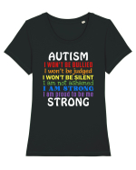 Autism Strong Tricou mânecă scurtă guler larg fitted Damă Expresser