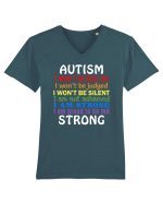 Autism Strong Tricou mânecă scurtă guler V Bărbat Presenter