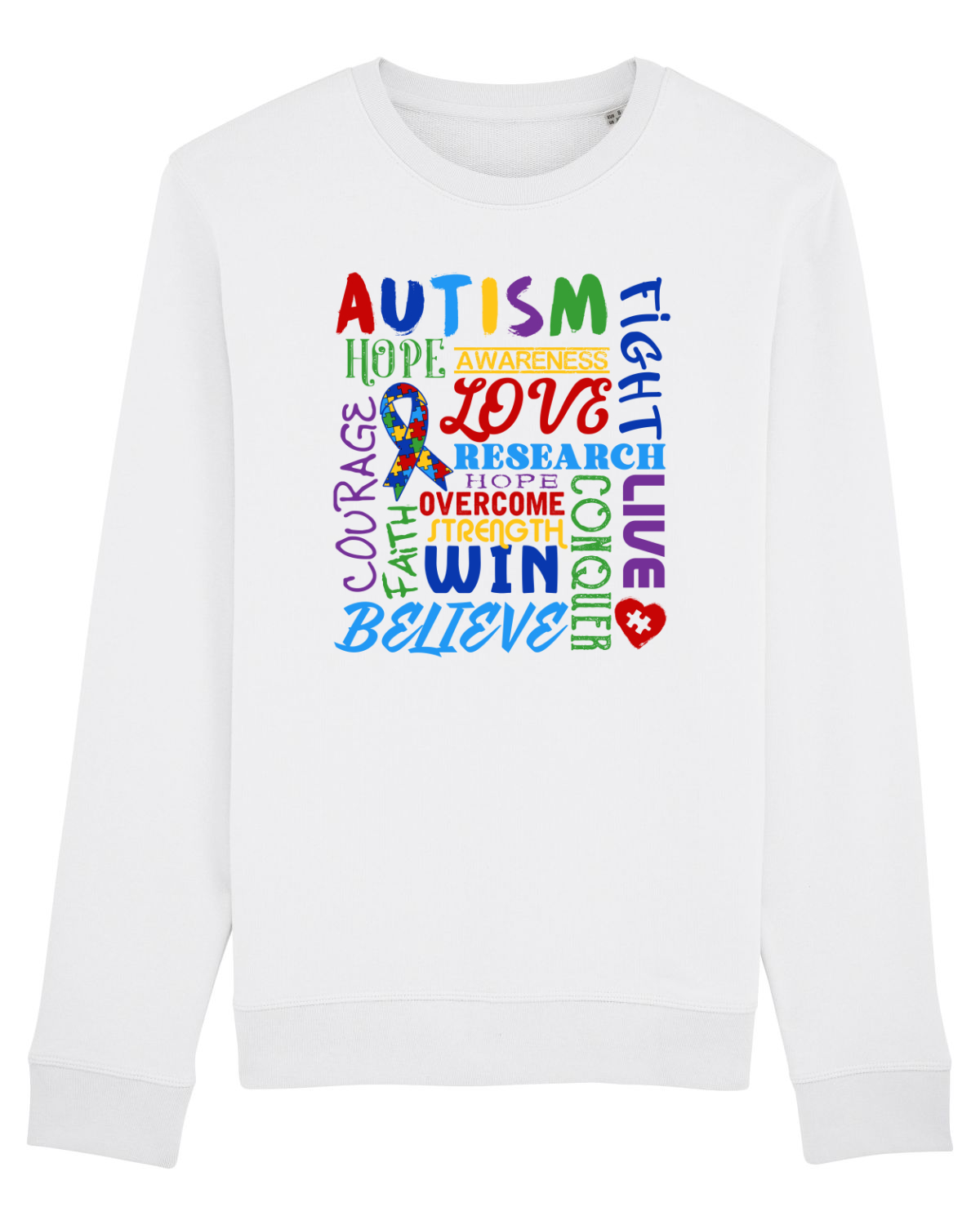 Bluză mânecă lungă Unisex Rise White