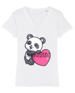 PANDASTIC  Tricou mânecă scurtă guler V Damă Evoker