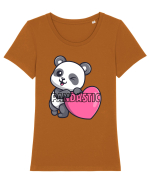 PANDASTIC  Tricou mânecă scurtă guler larg fitted Damă Expresser