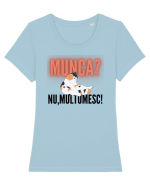 Munca?Nu mulțumesc! Tricou mânecă scurtă guler larg fitted Damă Expresser
