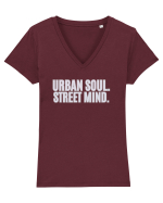 Urban soul. Street minde. Tricou mânecă scurtă guler V Damă Evoker