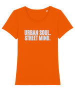 Urban soul. Street minde. Tricou mânecă scurtă guler larg fitted Damă Expresser