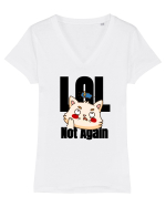 LOL. Not again  Tricou mânecă scurtă guler V Damă Evoker