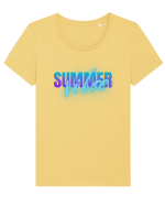 Summer vibse Tricou mânecă scurtă guler larg fitted Damă Expresser