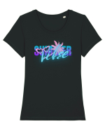 Summer vibse Tricou mânecă scurtă guler larg fitted Damă Expresser