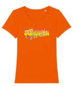 Summer vibse Tricou mânecă scurtă guler larg fitted Damă Expresser