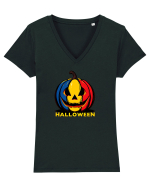 DOVLEAC - STEAGUL ROMANIEI - HALLOWEEN Tricou mânecă scurtă guler V Damă Evoker