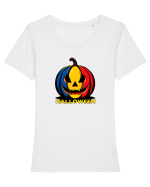 DOVLEAC - STEAGUL ROMANIEI - HALLOWEEN Tricou mânecă scurtă guler larg fitted Damă Expresser