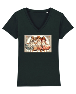IELELE Tricou mânecă scurtă guler V Damă Evoker
