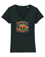 CREEPN` IT REAL! 3 Tricou mânecă scurtă guler V Damă Evoker