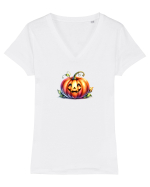 DOVLEAC DRAGALAS - ACUARELA VINTAGE Tricou mânecă scurtă guler V Damă Evoker